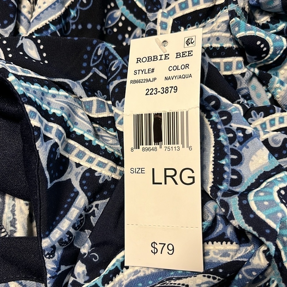 Robbie Bee blue Paisley print dress - NWT - Picture 7 of 9